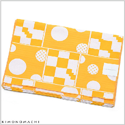 京都きもの町オリジナル浴衣帯単品
「幾何学　黄色」