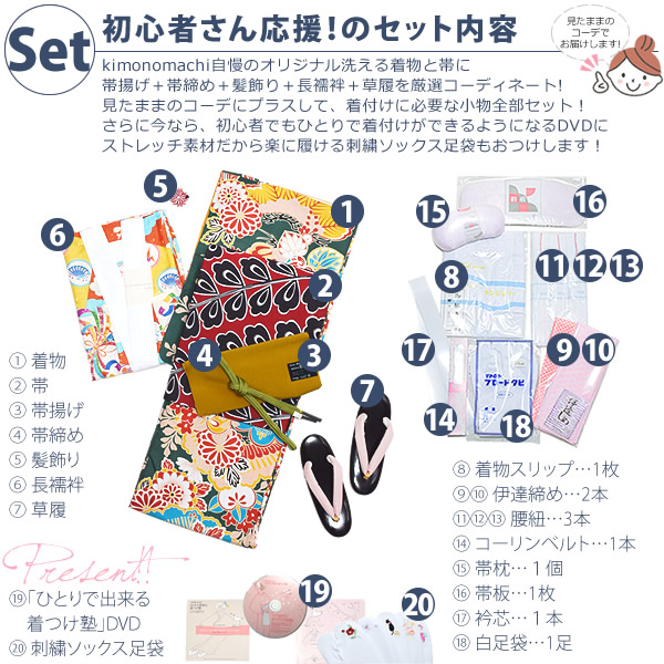 D.深みどり古典花柄setセット内容