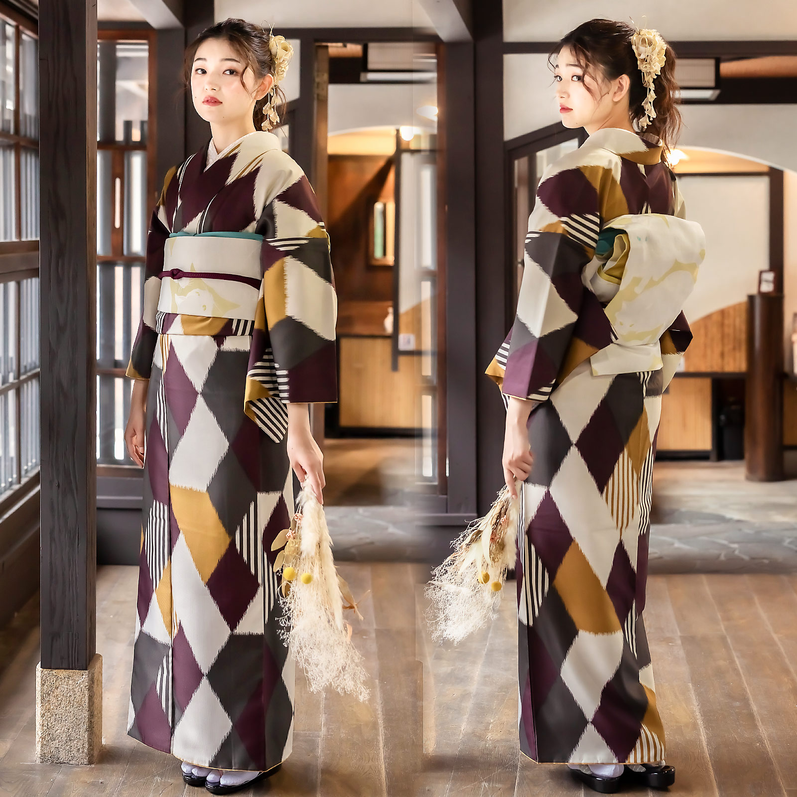 08菱つなぎ 芥子色