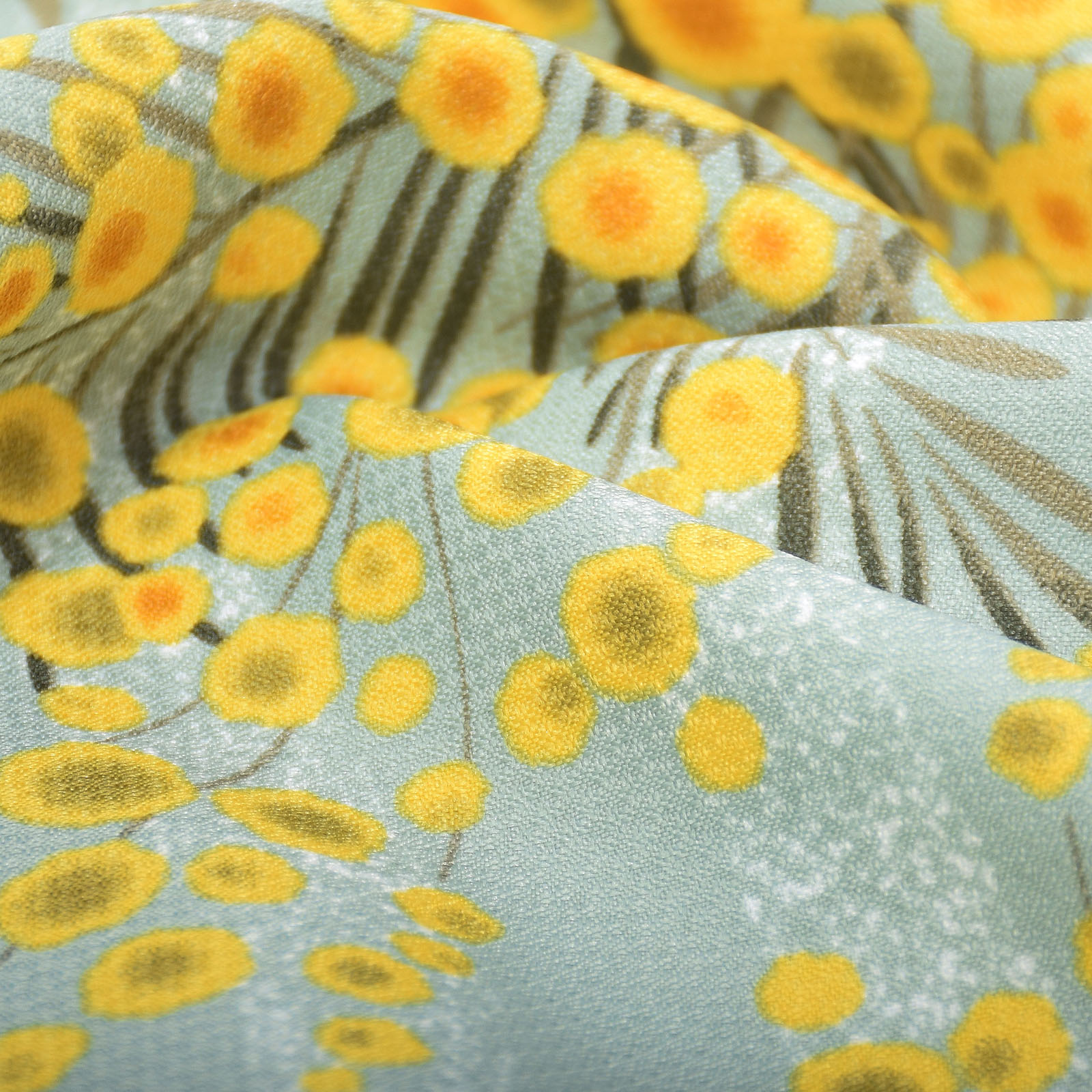 Aミモザに立涌 錆青磁色