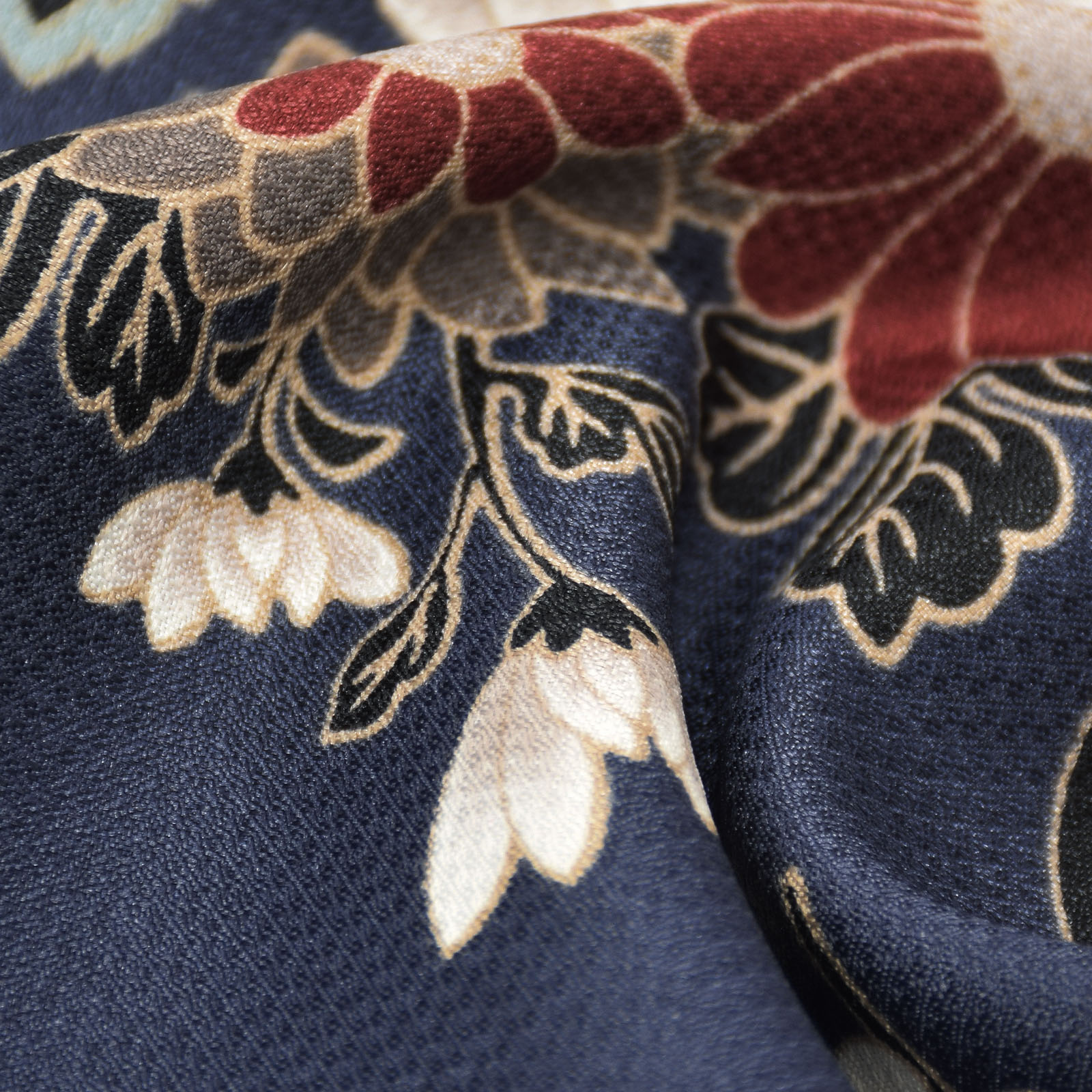 F花紋散らし 紺青