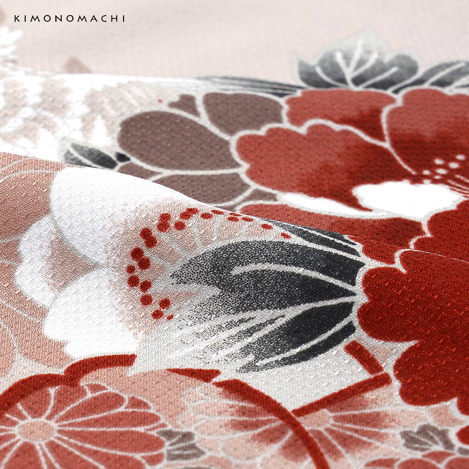 07.鶴に花紋、ねじ桜 ペールピンク