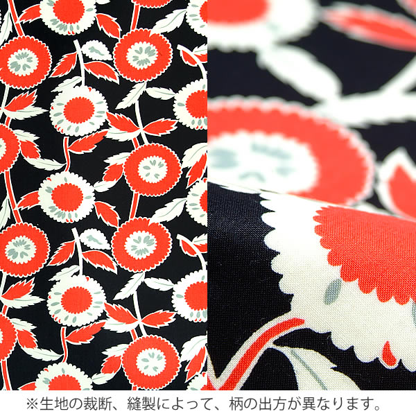 黒×赤 レトロフラワー(032696)