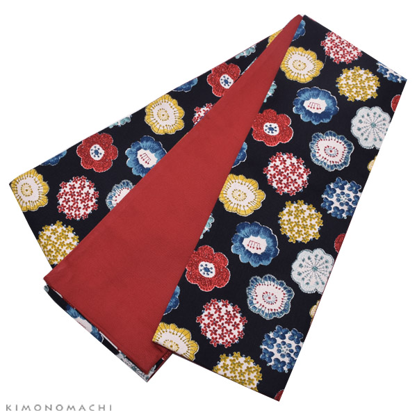木綿半巾帯：編み物風のお花