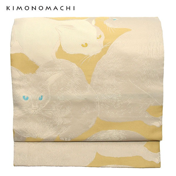 京袋帯：日向の白猫
