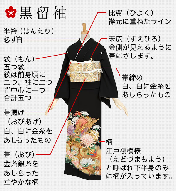 108 黒留袖 着物 正絹 五つ紋 比翼仕立て 袷 広衿 | yoshi-sushi.ca