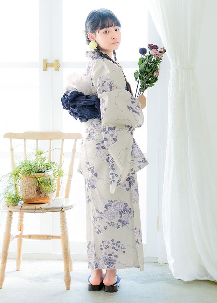 雪輪に花の丸 パープル