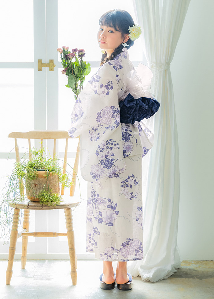 雪輪に花の丸 パープル