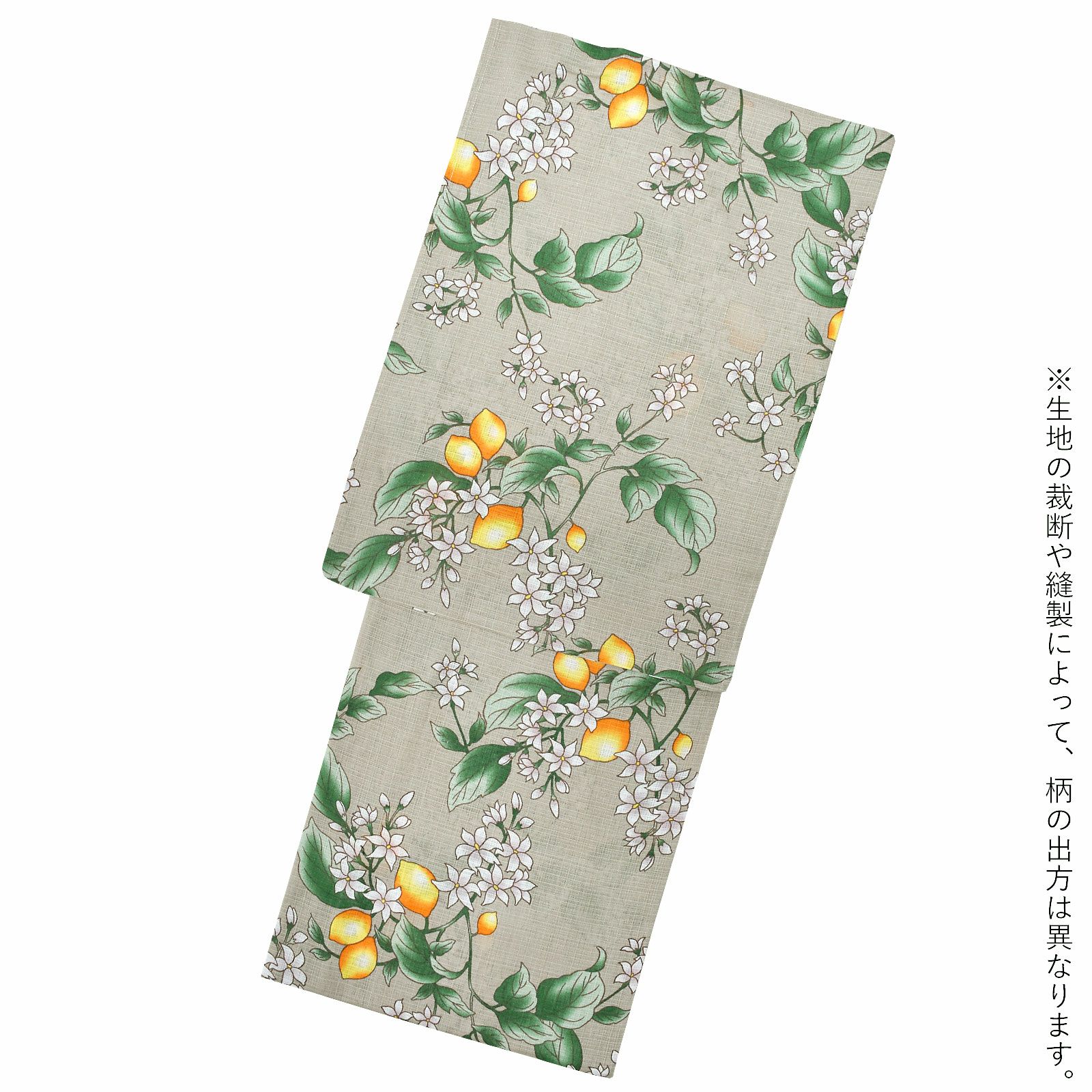 綿女性浴衣：檸檬 サンドベージュ