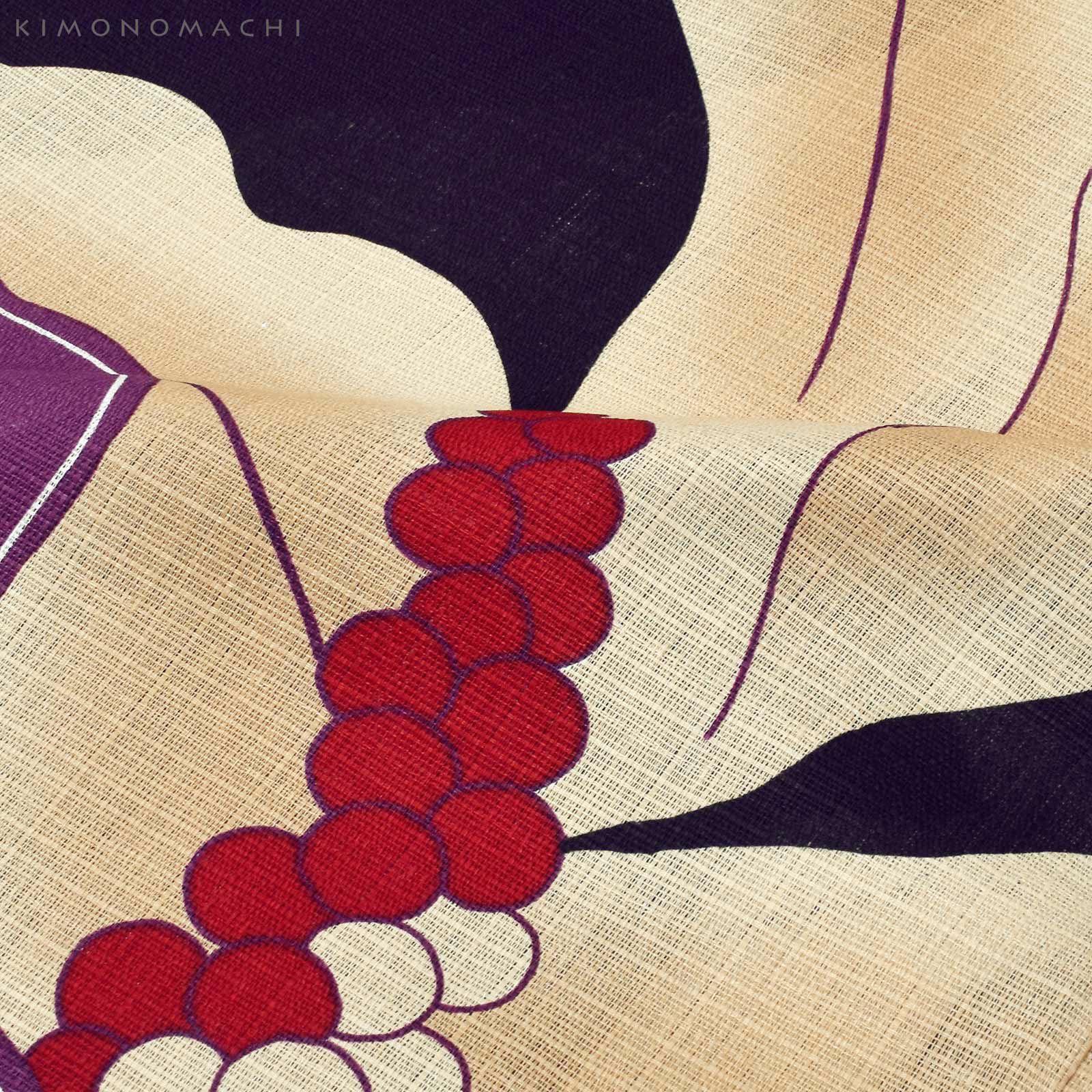 綿女性浴衣：万年青 紫
