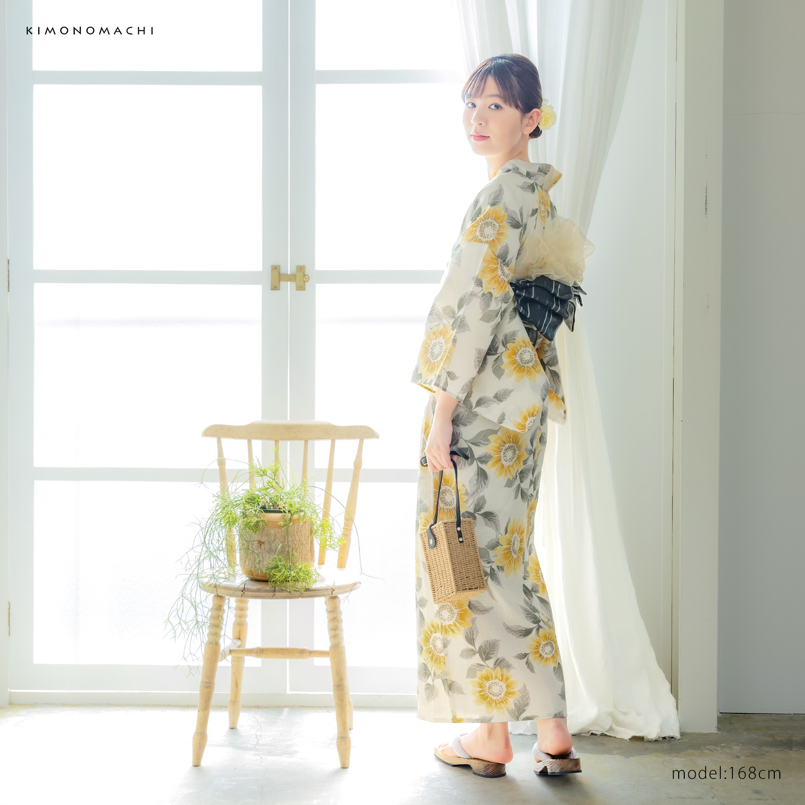 綿女性浴衣：向日葵　サンシャイン