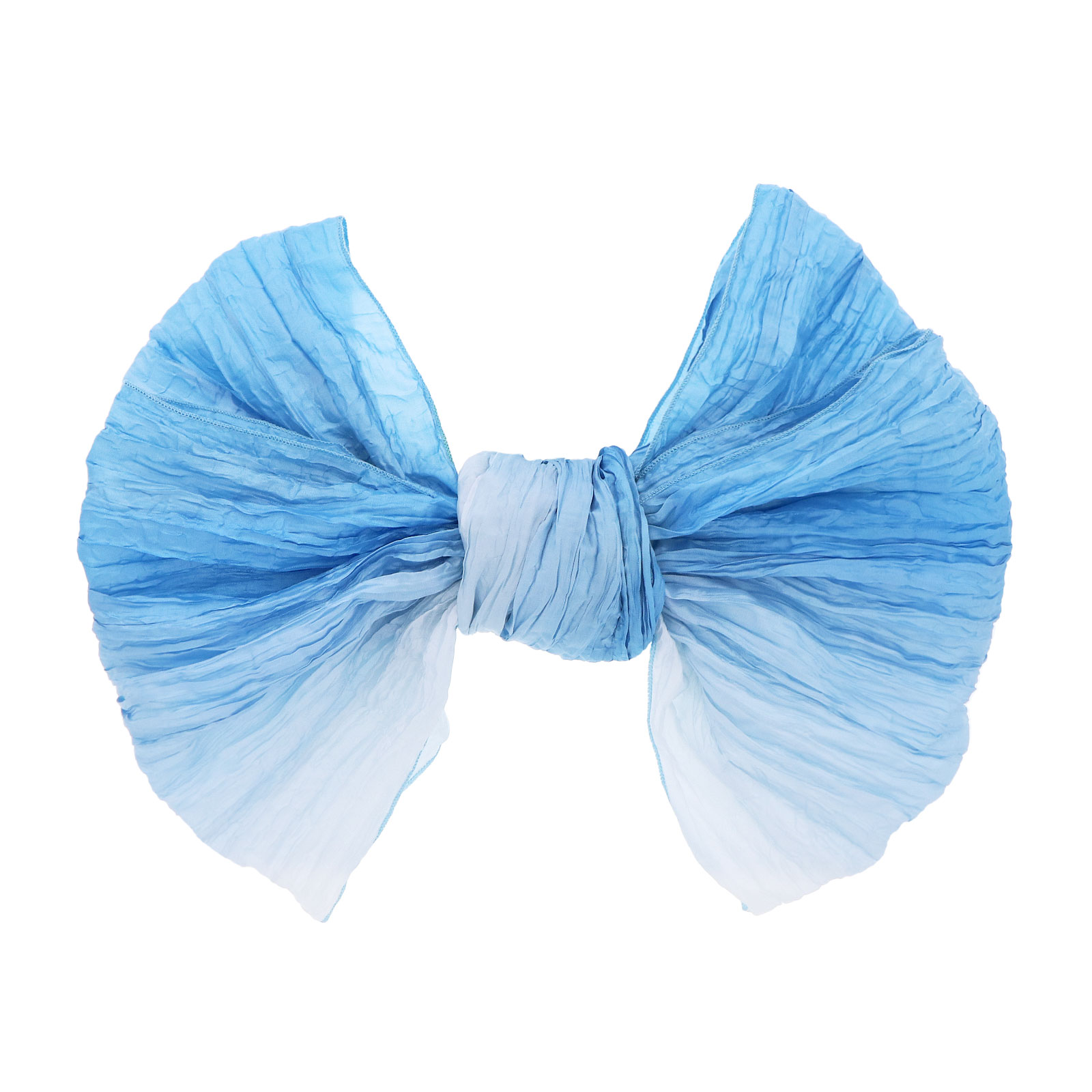 グラデーションしわ兵児帯：スノーホワイト×ホリゾンブルー