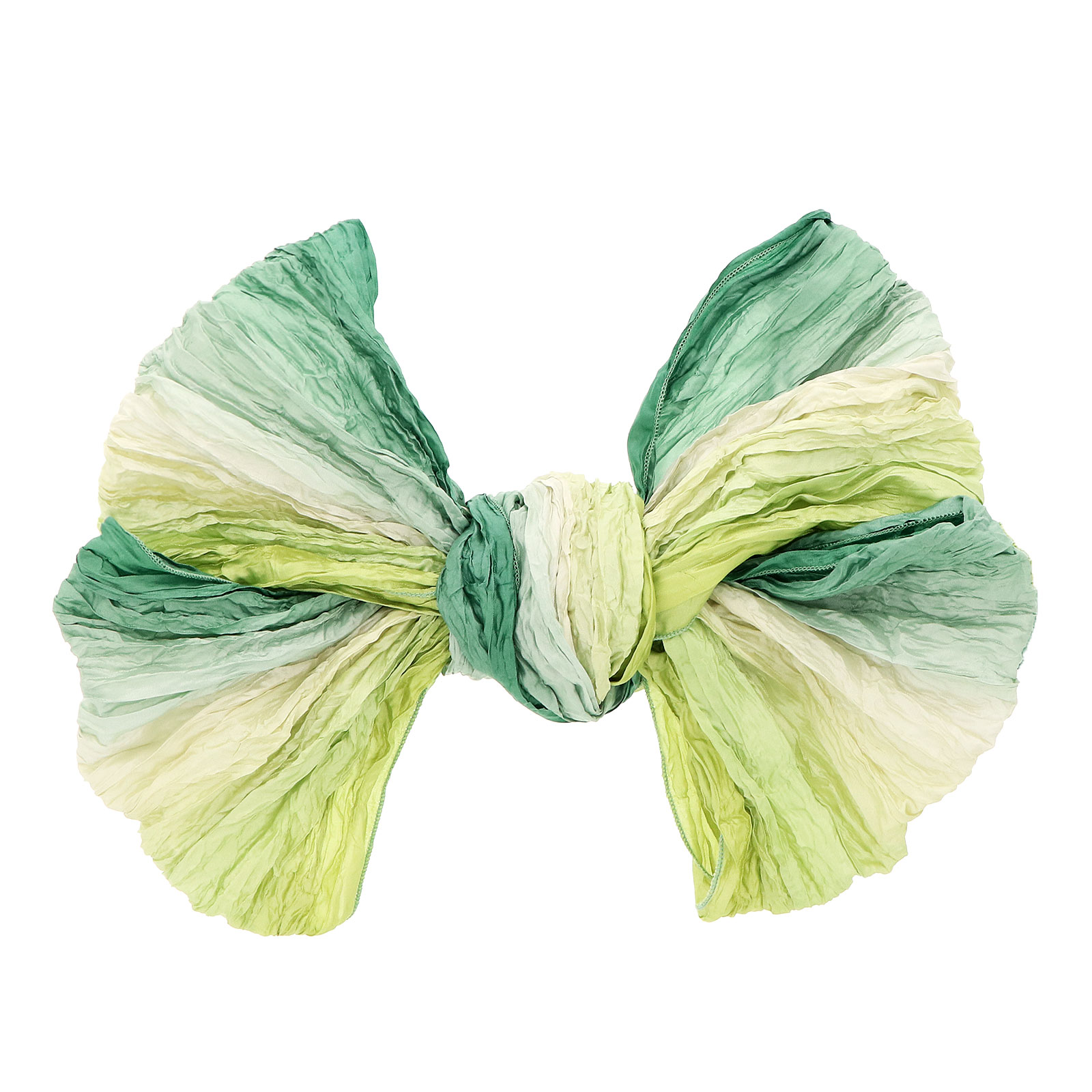 グラデーションしわ兵児帯：レタスグリーン×フォレストグリーン