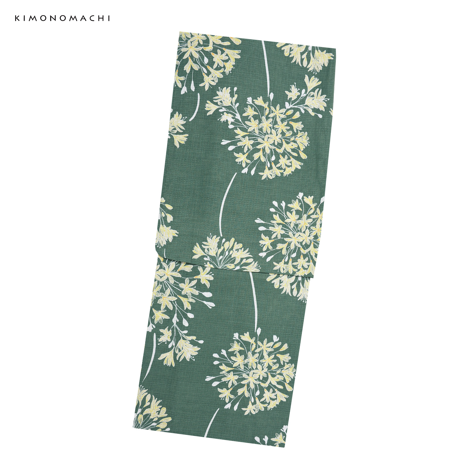 綿レディース浴衣：06アガパンサス　アンティークグリーン