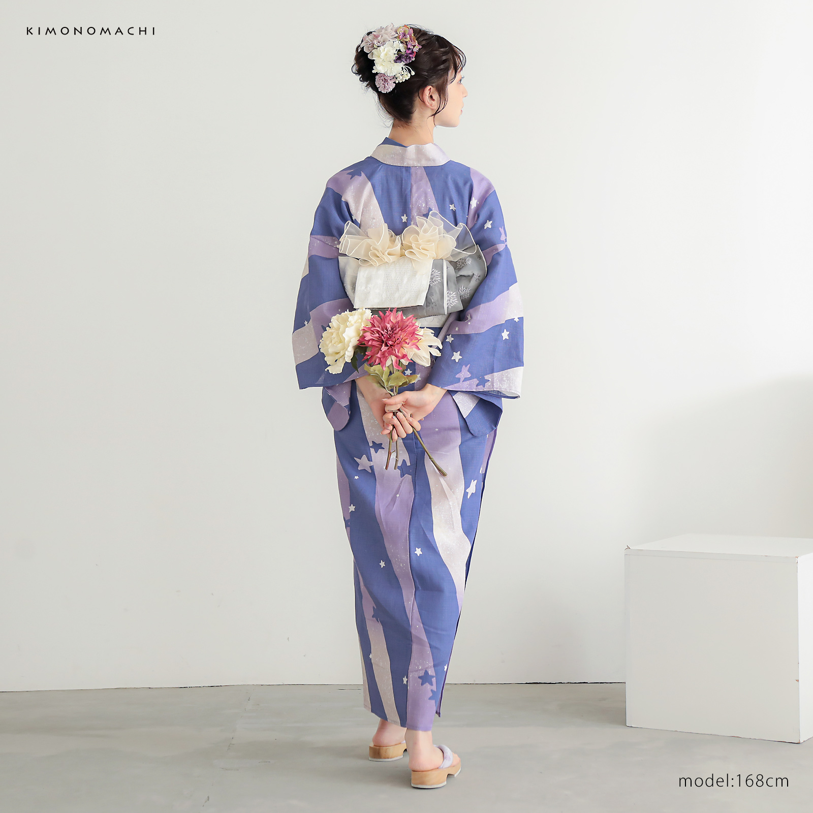 綿レディース浴衣：08天の川　ラベンダーミスト