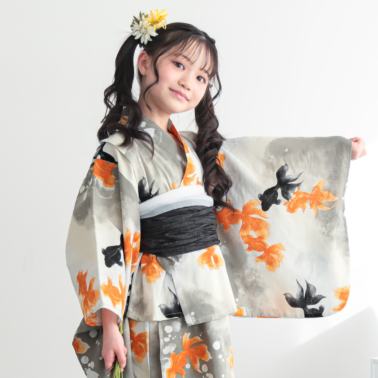 綿女の子2way：03ゆらぎ金魚　レッド×ブラック