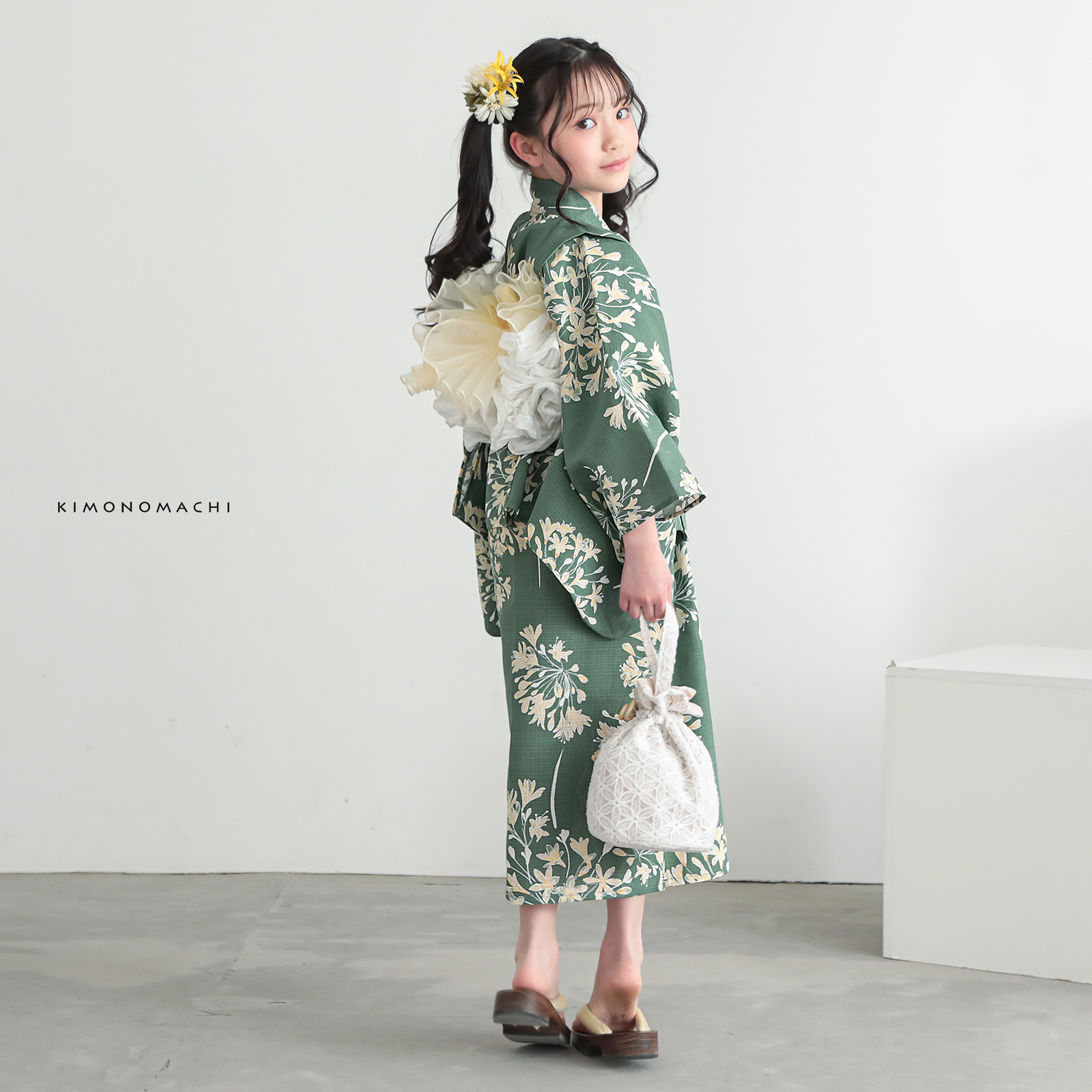 綿女の子2way：06アガパンサス　アンティークグリーン