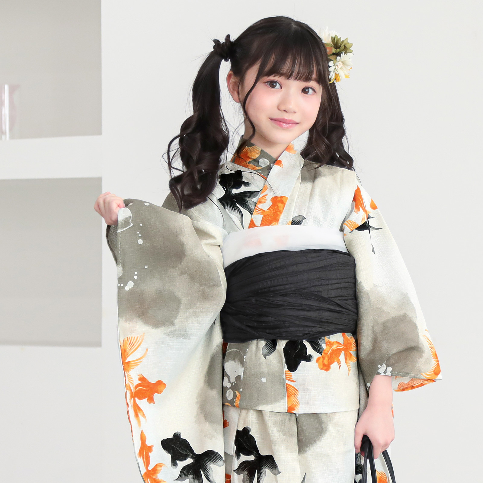 綿女の子：03ゆらぎ金魚　レッド×ブラック