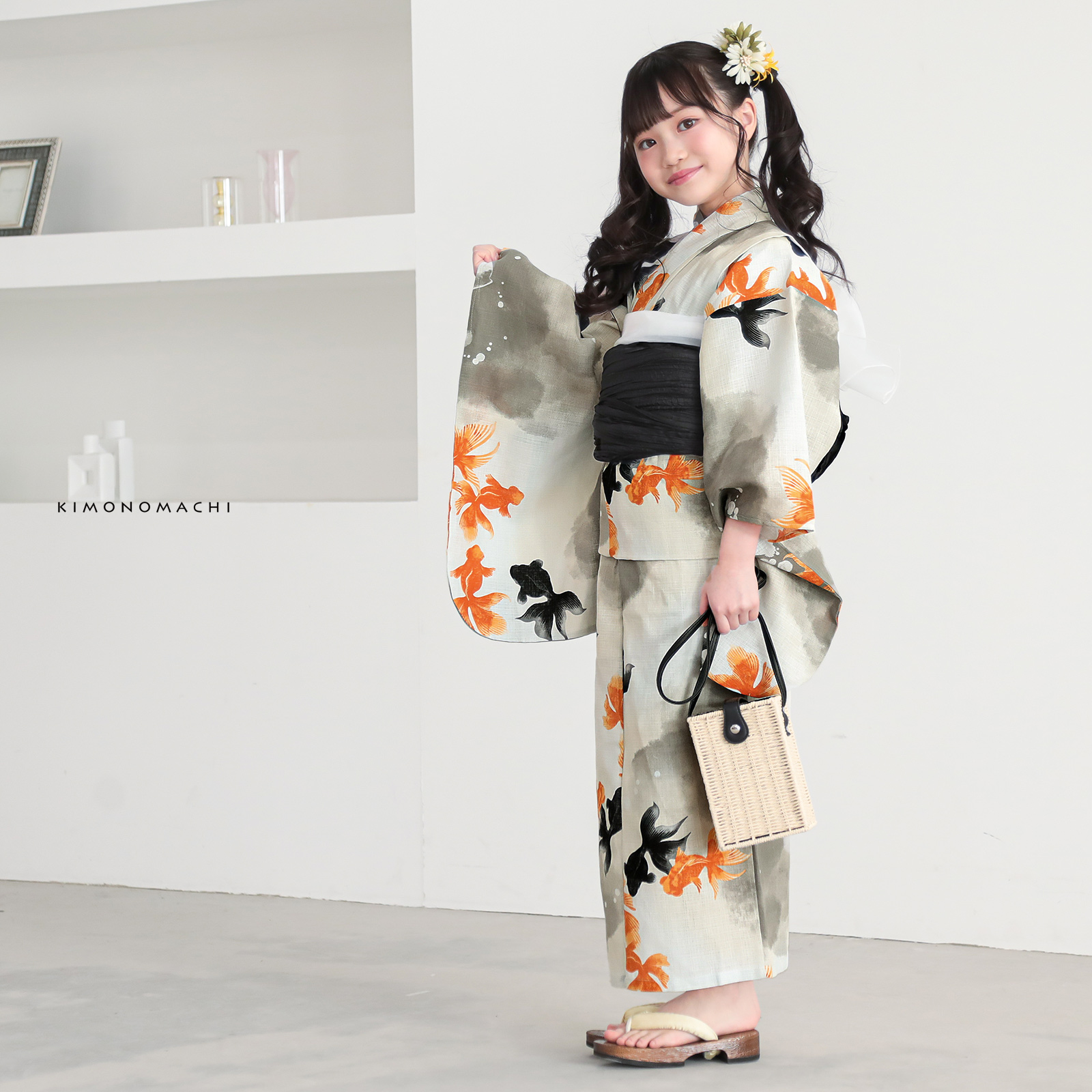 綿女の子：03ゆらぎ金魚　レッド×ブラック