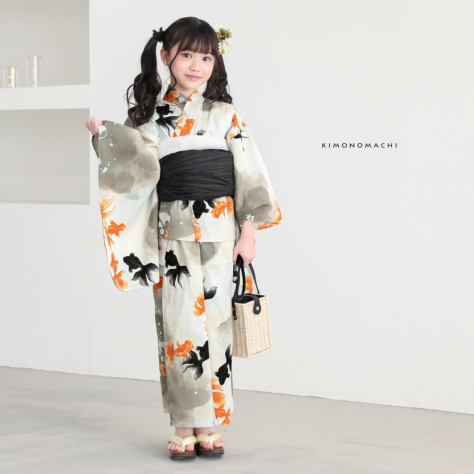 綿女の子：03ゆらぎ金魚　レッド×ブラック