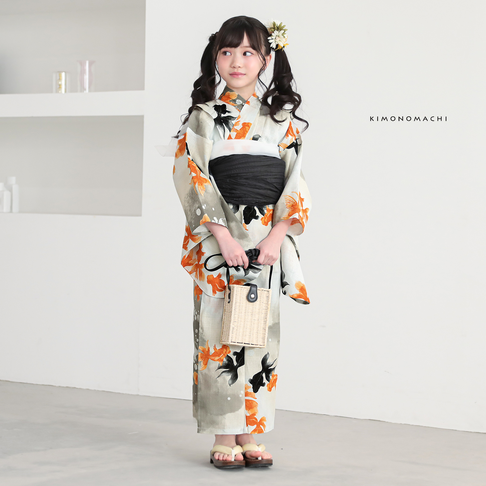 綿女の子：03ゆらぎ金魚　レッド×ブラック