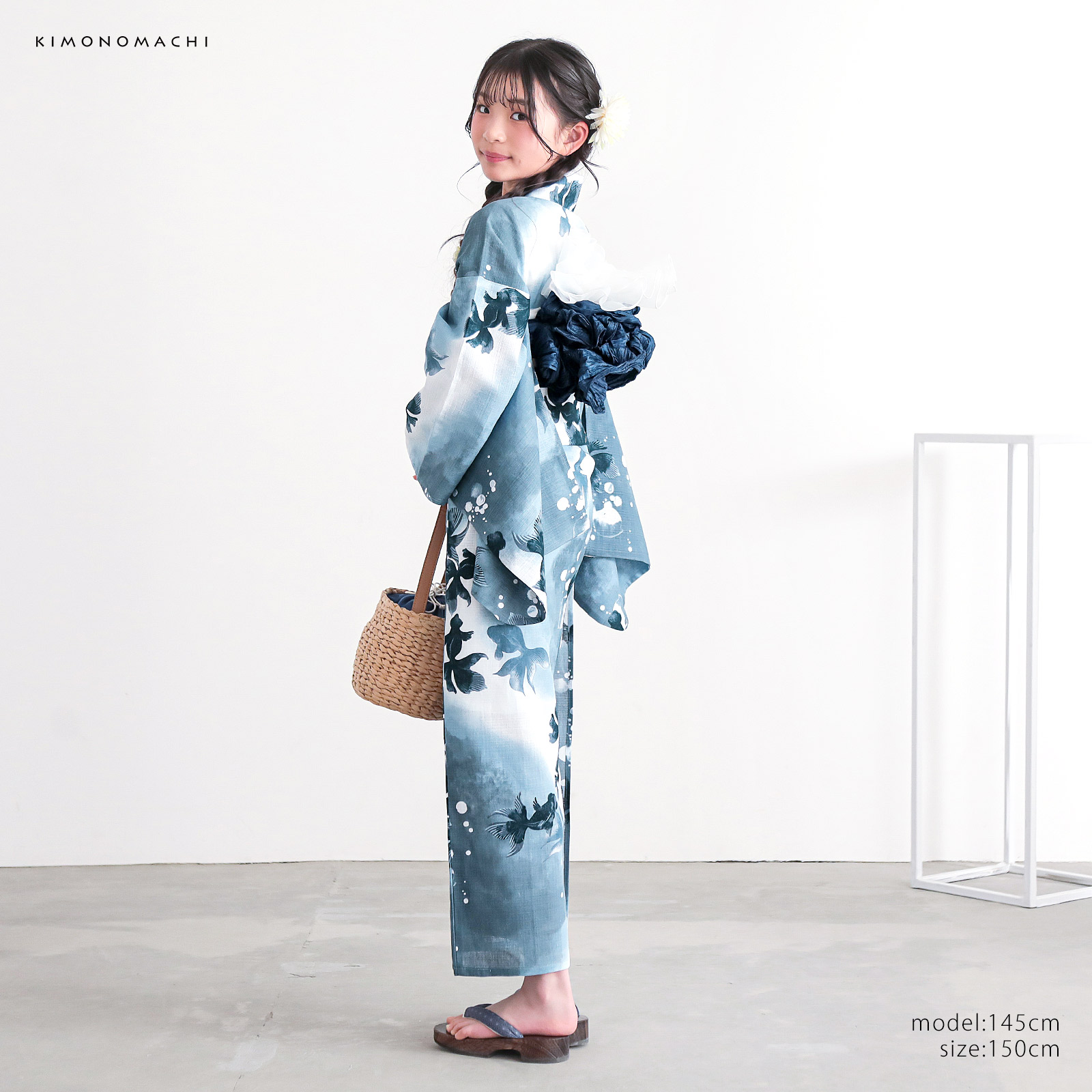 綿女の子：07ゆらぎ金魚　ブルーグレー