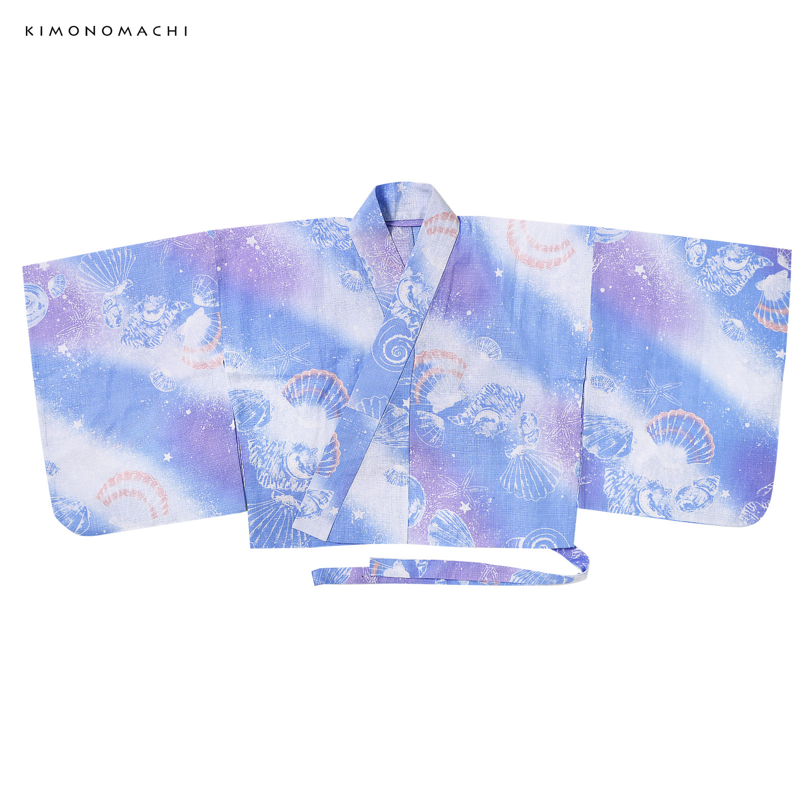 綿レディース二部式浴衣：01貝殻　デイドリーム