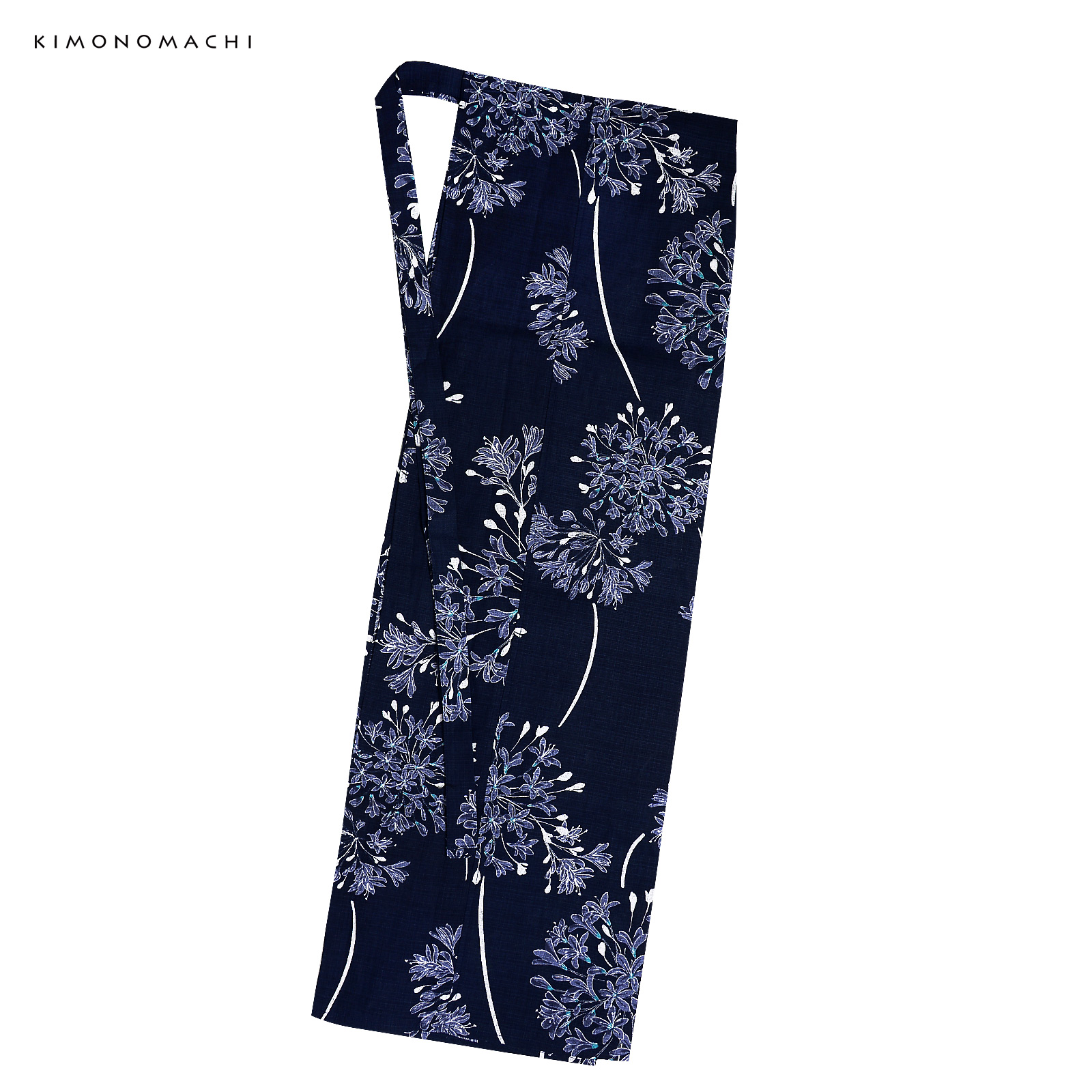 綿レディース二部式浴衣：02アガパンサス　ディープネイビー