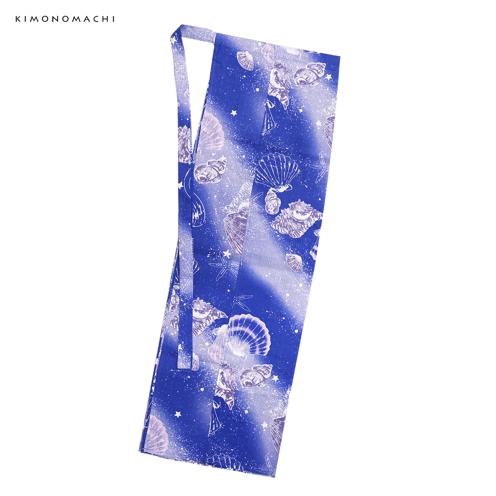 綿レディース二部式浴衣：05貝殻　マリンブルー