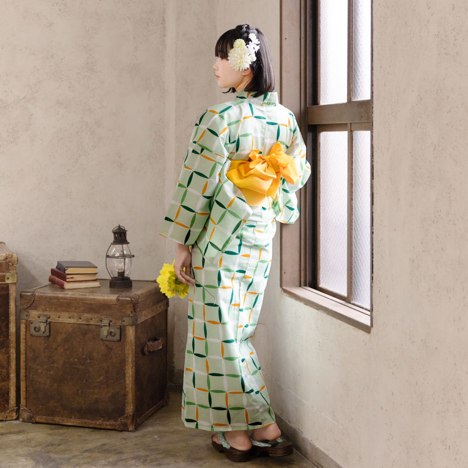 08グリーン　変わり格子set