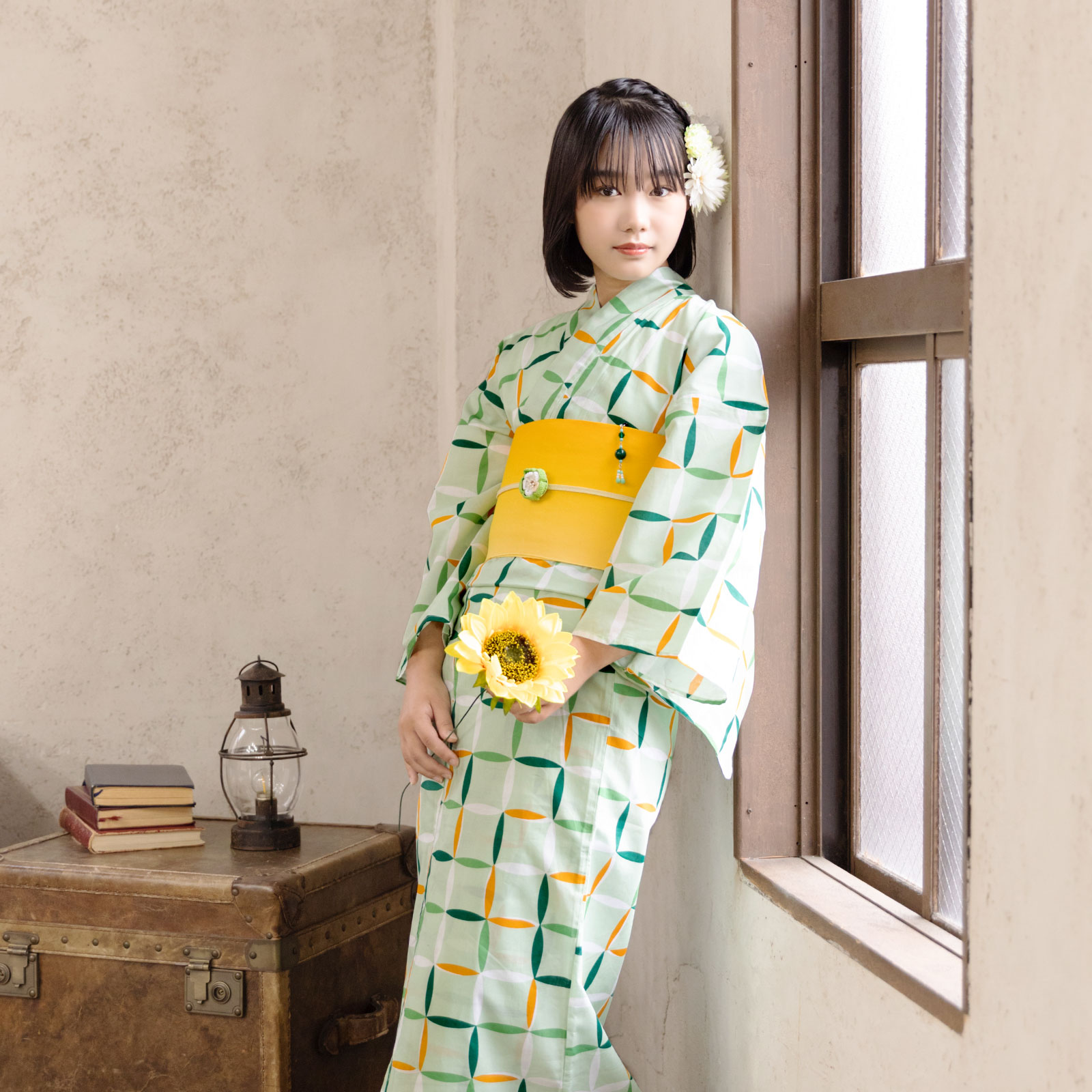 08グリーン　変わり格子set