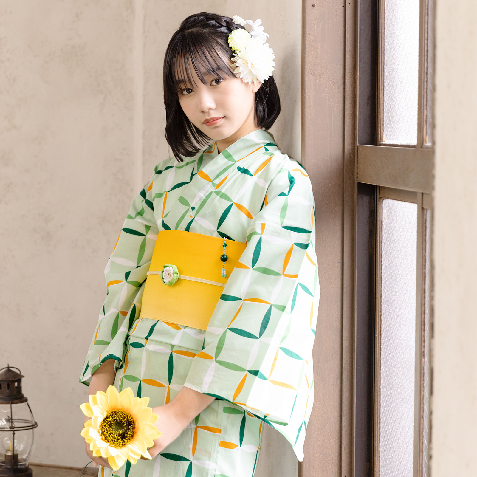 08グリーン　変わり格子set