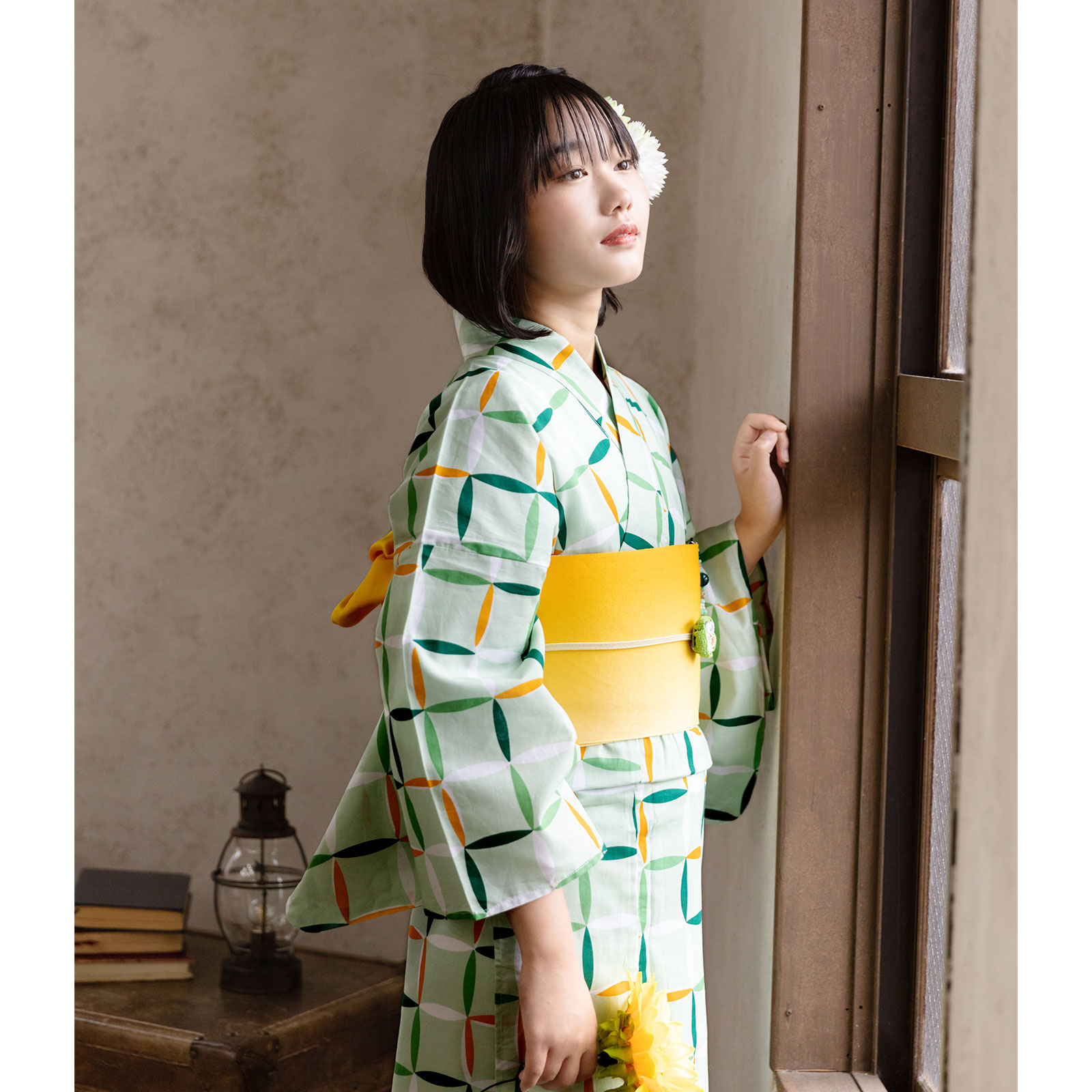 08グリーン　変わり格子set