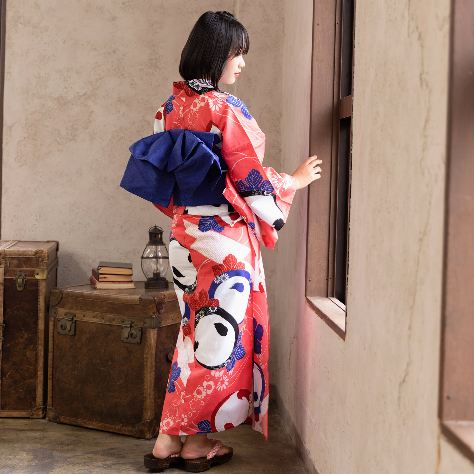 06ピンク　橋に万寿菊set