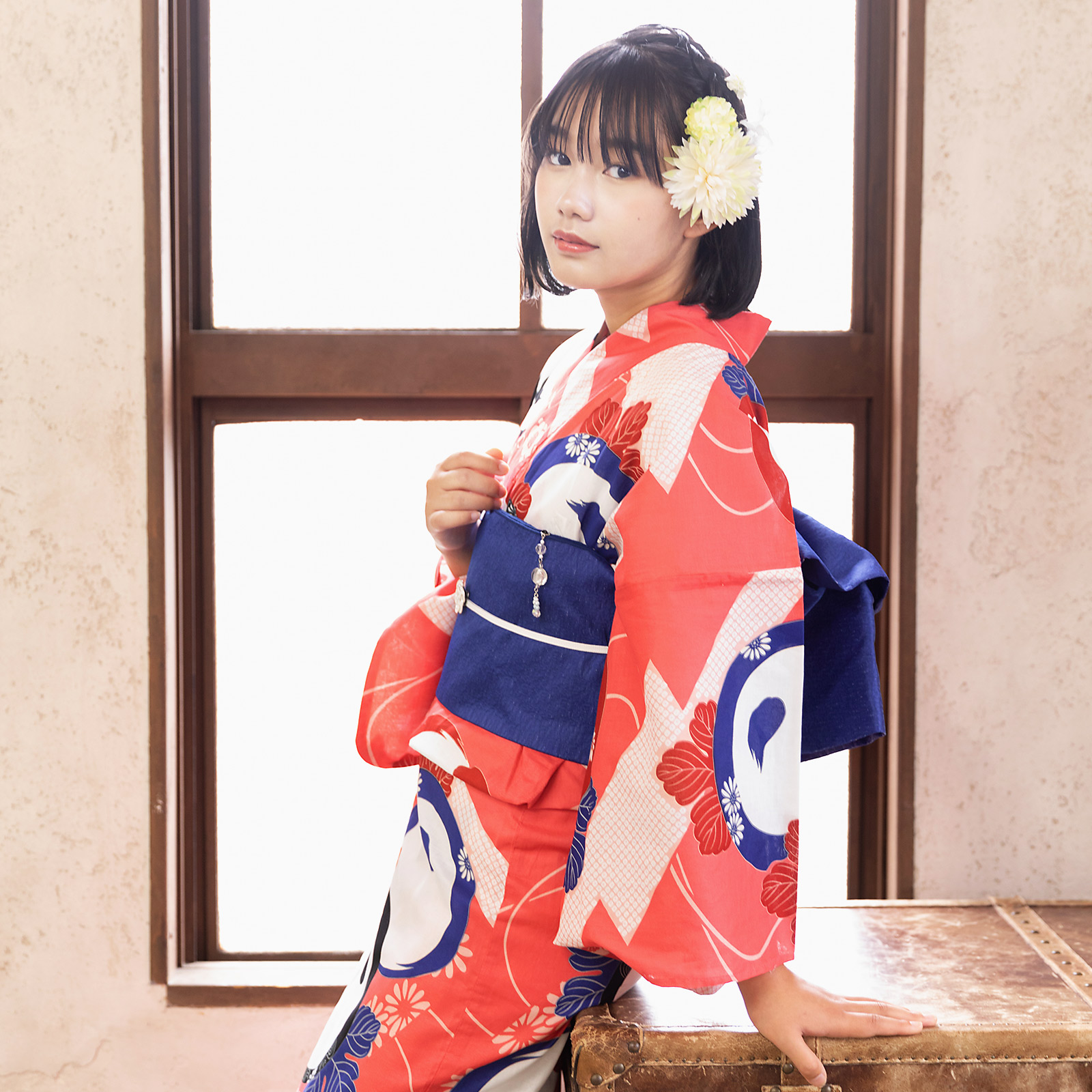 06ピンク　橋に万寿菊set