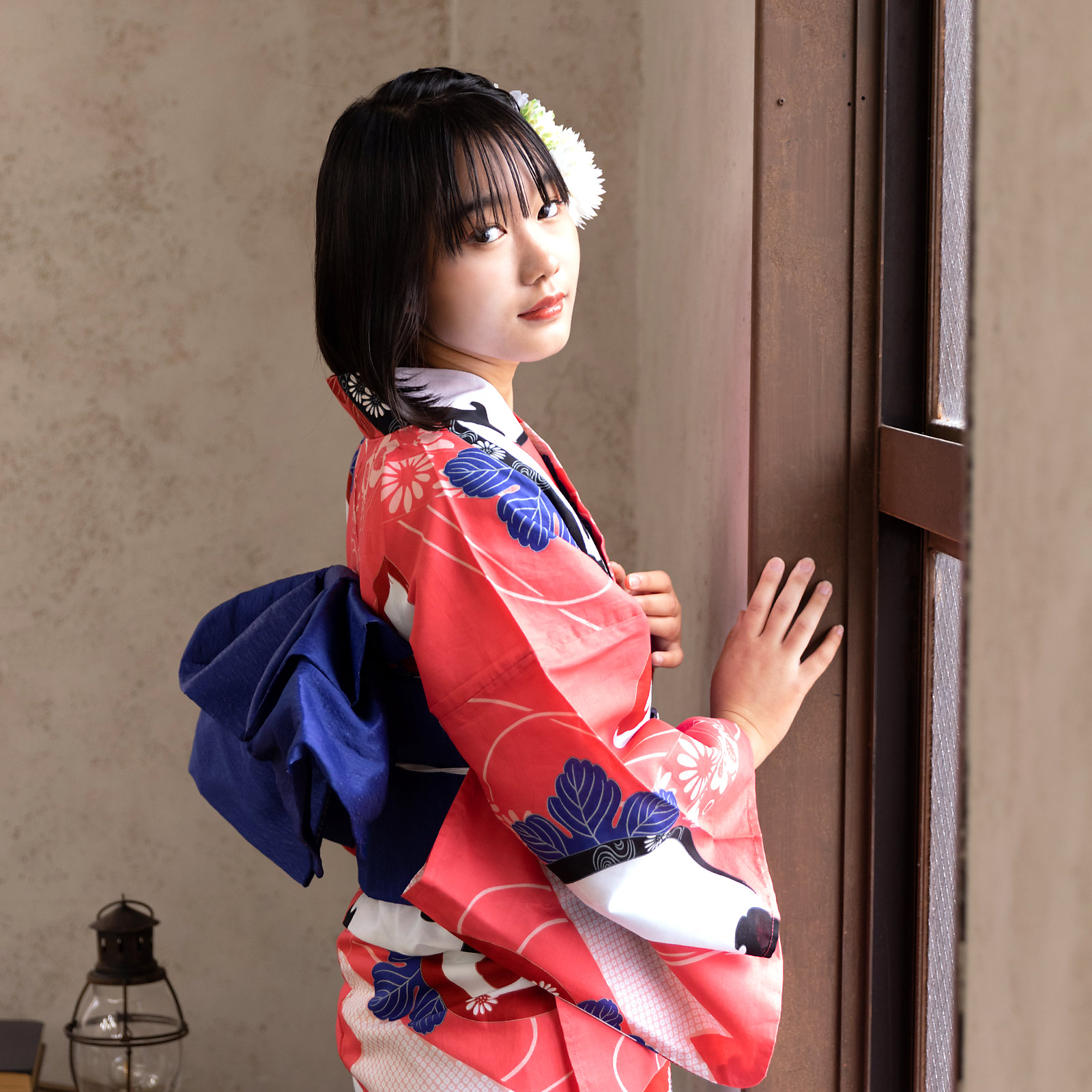 06ピンク　橋に万寿菊set