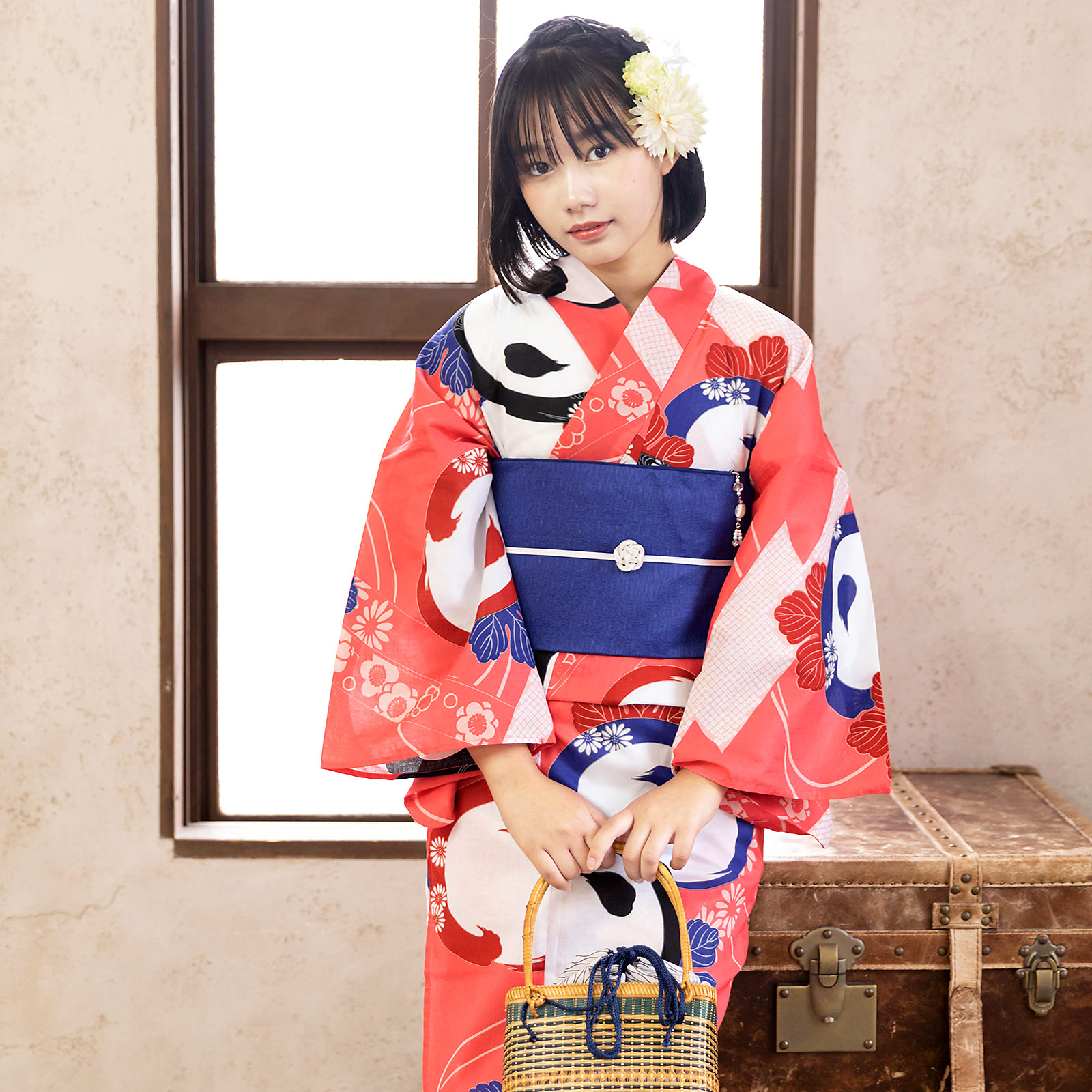 06ピンク　橋に万寿菊set