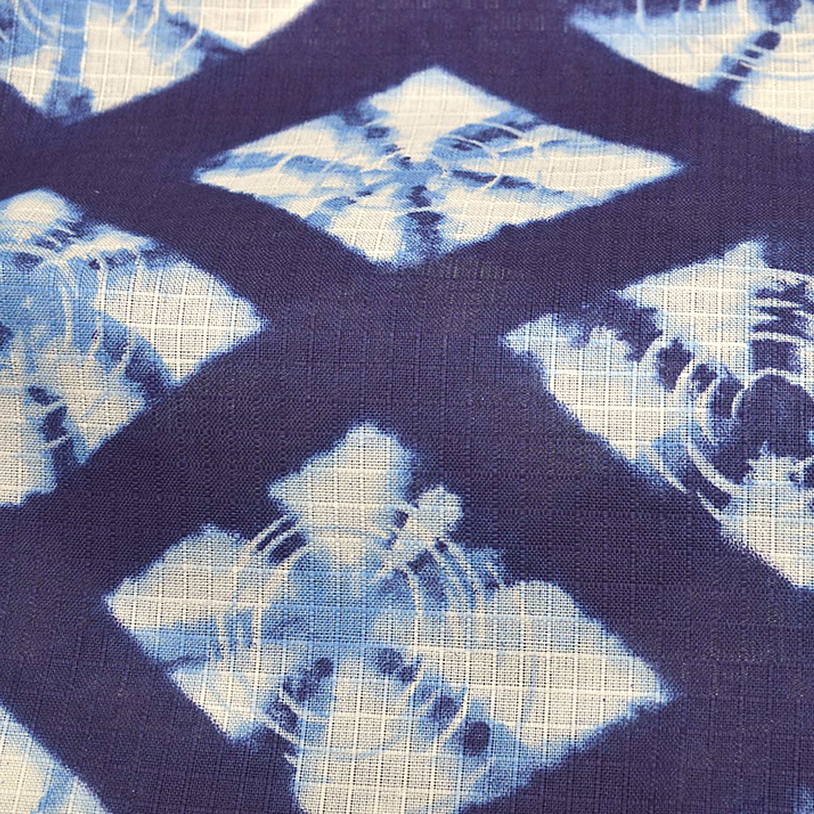 04紺色に菱形 絞り風set