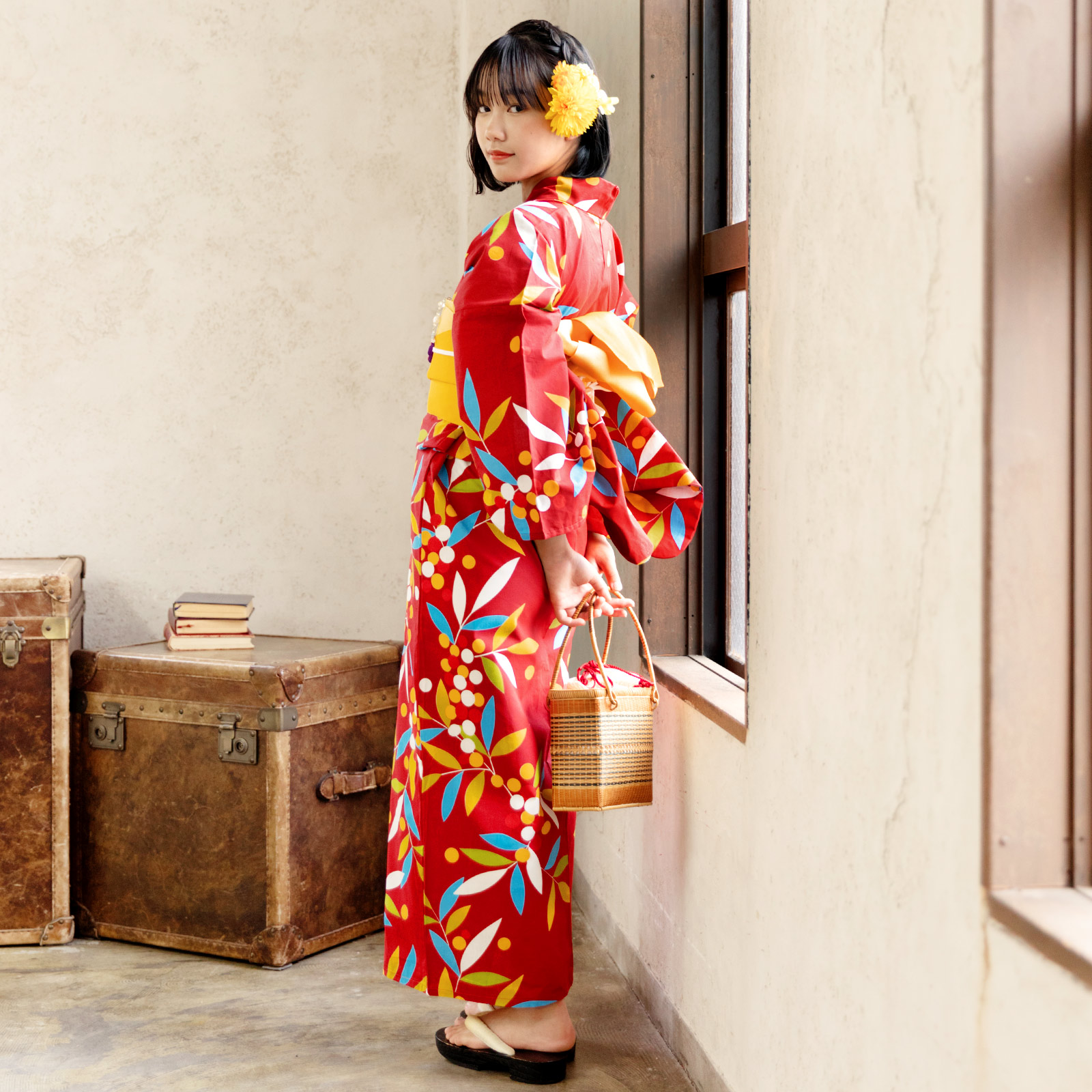 01赤色　南天set