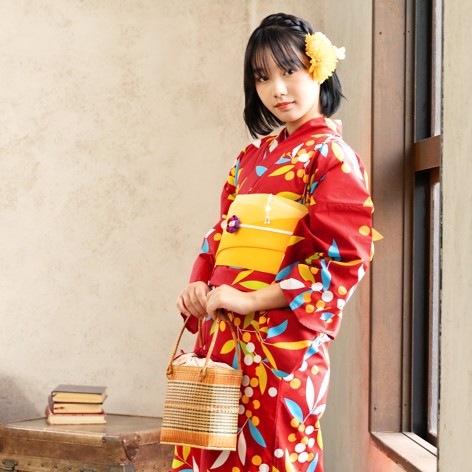 01赤色　南天set