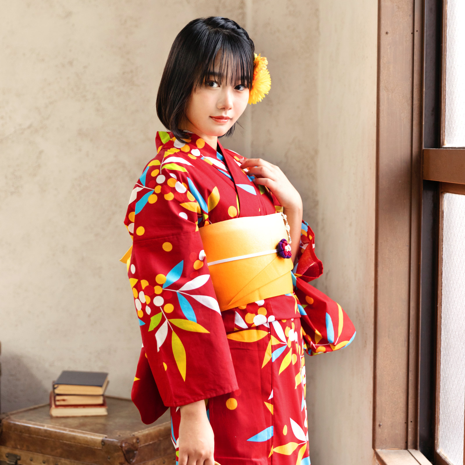 01赤色　南天set