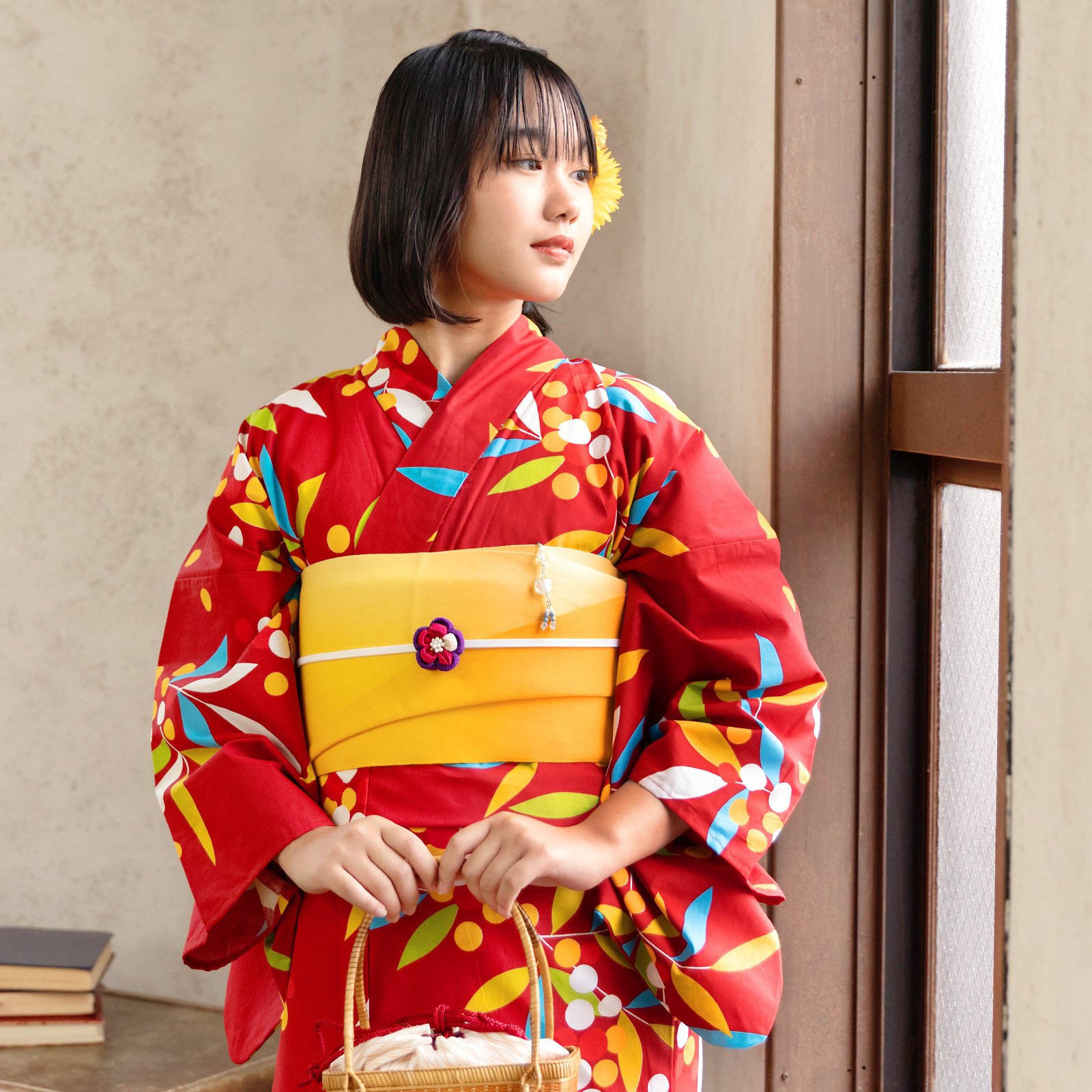 01赤色　南天set