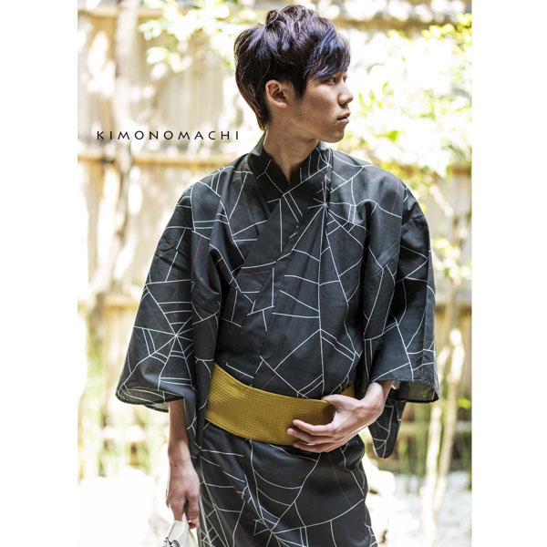 2019 男性用浴衣セット ワンタッチ角帯セット｜men's yukata：No.1