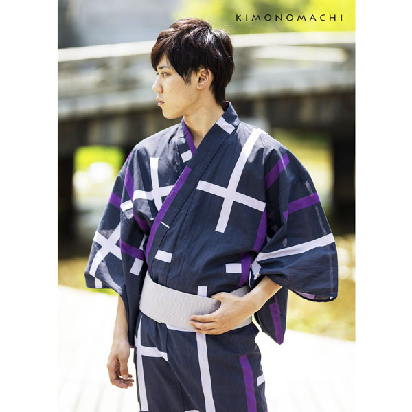 2019 男性用浴衣セット ワンタッチ角帯セット｜men's yukata：No.2