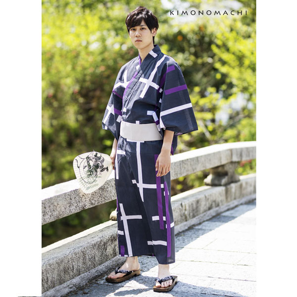 2019 男性用浴衣セット ワンタッチ角帯セット｜men's yukata：No.2